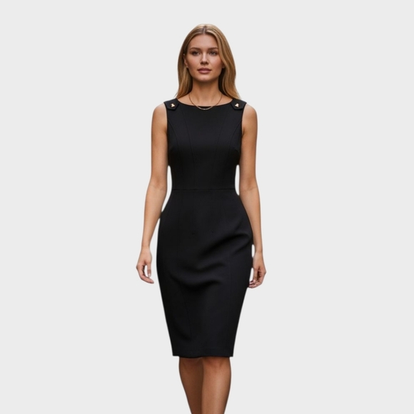 Karl Lagerfeld Black Sheath Mini Dress - Picture 1 of 10